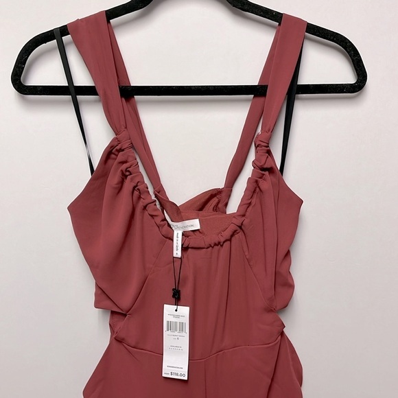 BCBGeneration Women's Cutout Crisscross Back Jumpsuit in Burnt Sienna, Size 6 - Picture 5 of 6